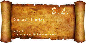 Dencsi Lenke névjegykártya